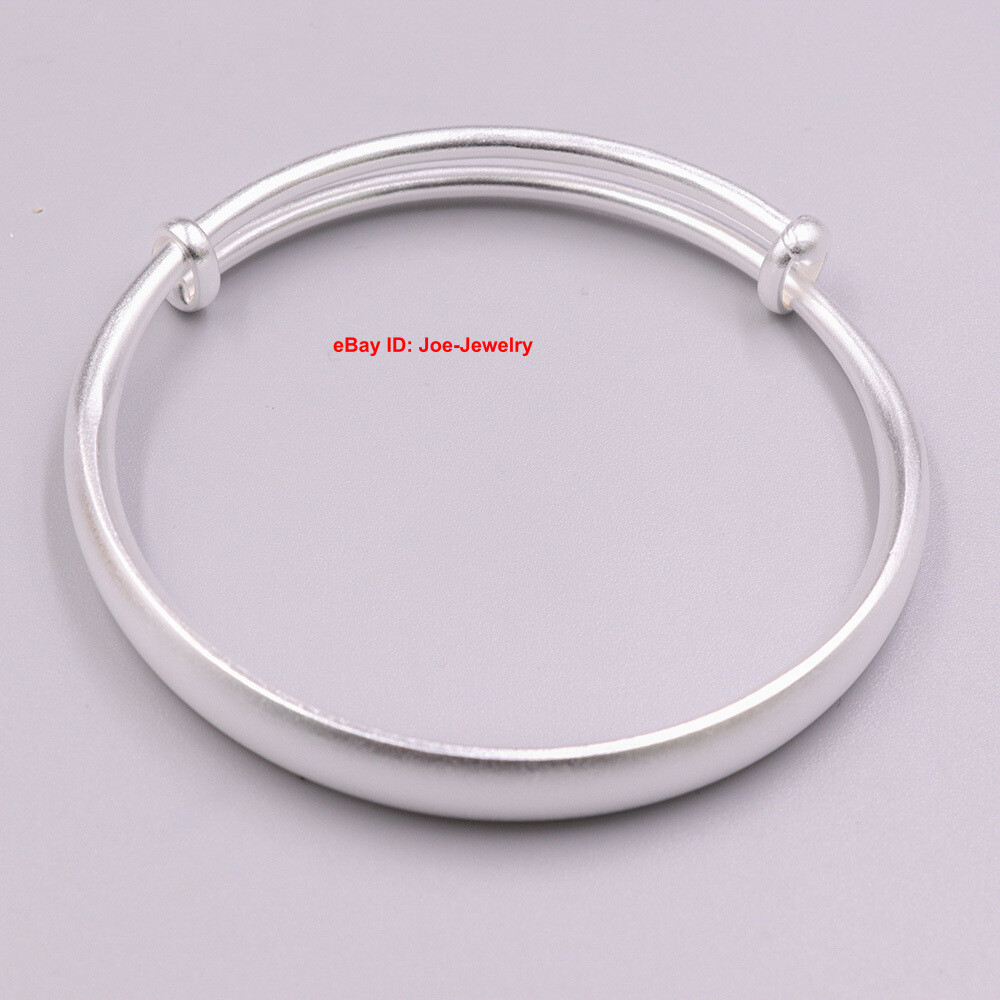 Adjustable Bangle Solid 999 Fine Silver Bangle 55-61mm Inner Dia. 29-30g