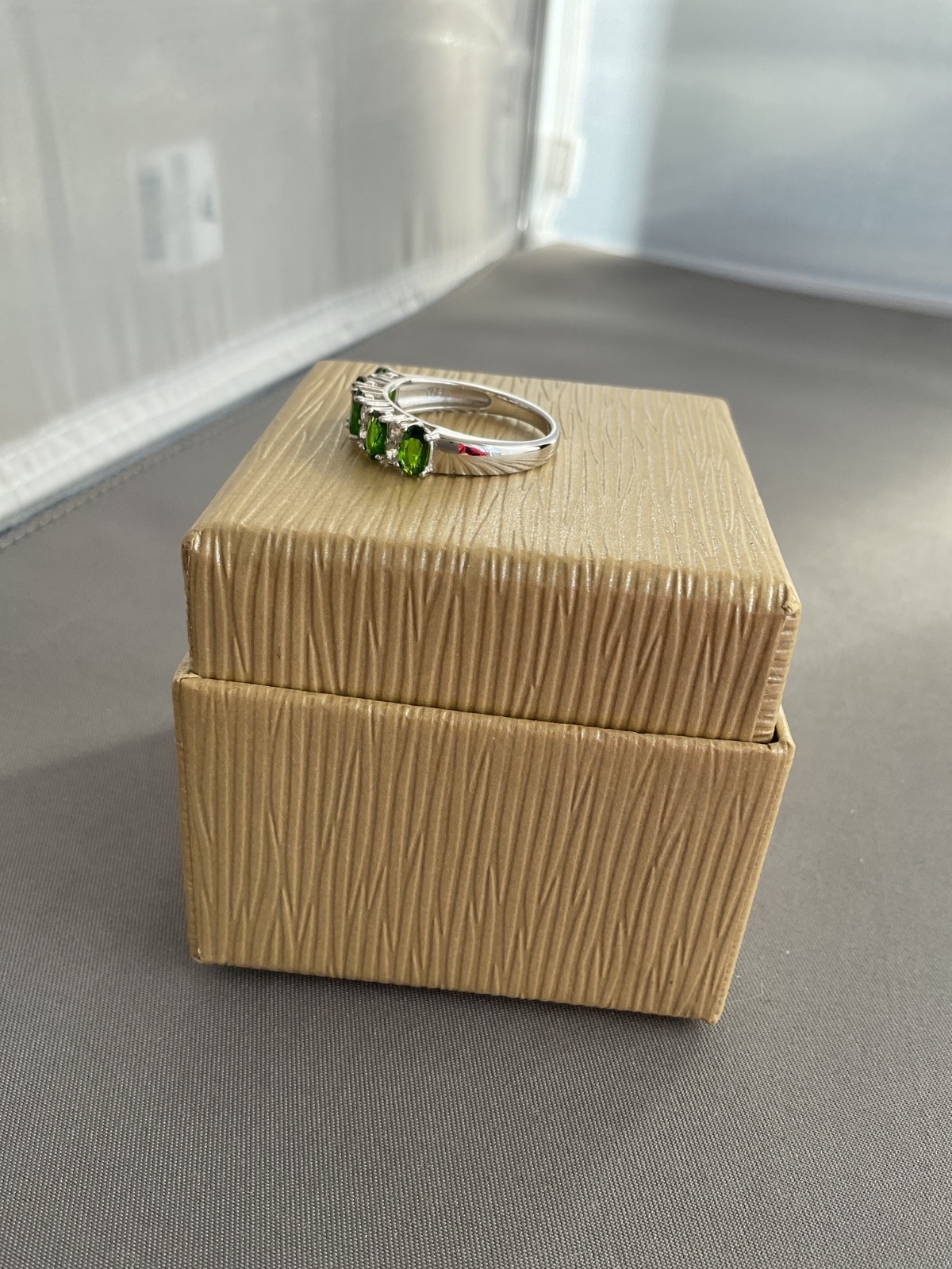 CHROME DIOPSIDE HALF-ETERNITY RING