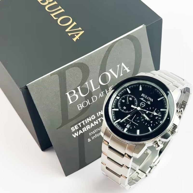 Bulova Marine Star Series C 96B272 Black Dial Chronograph Quartz Men’s Watch