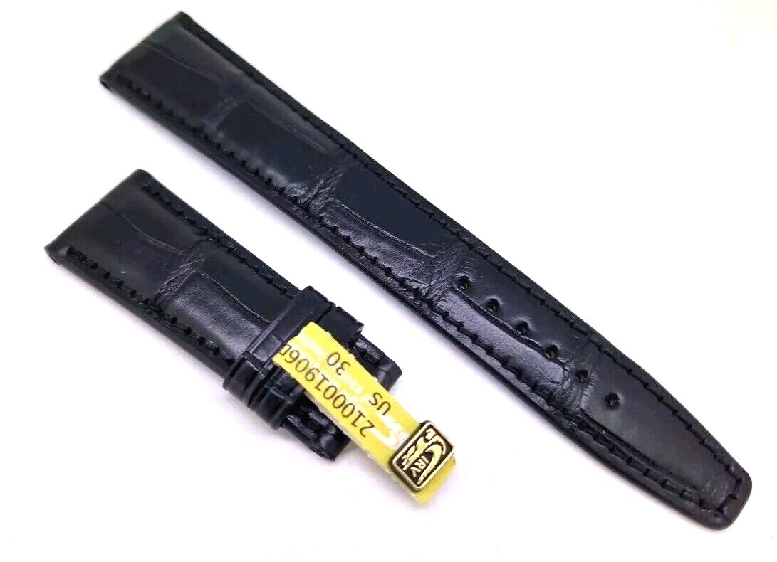 Crocodile Watch Strap 20 22mm Suitable for -faltschließe (18mm) Black / 71