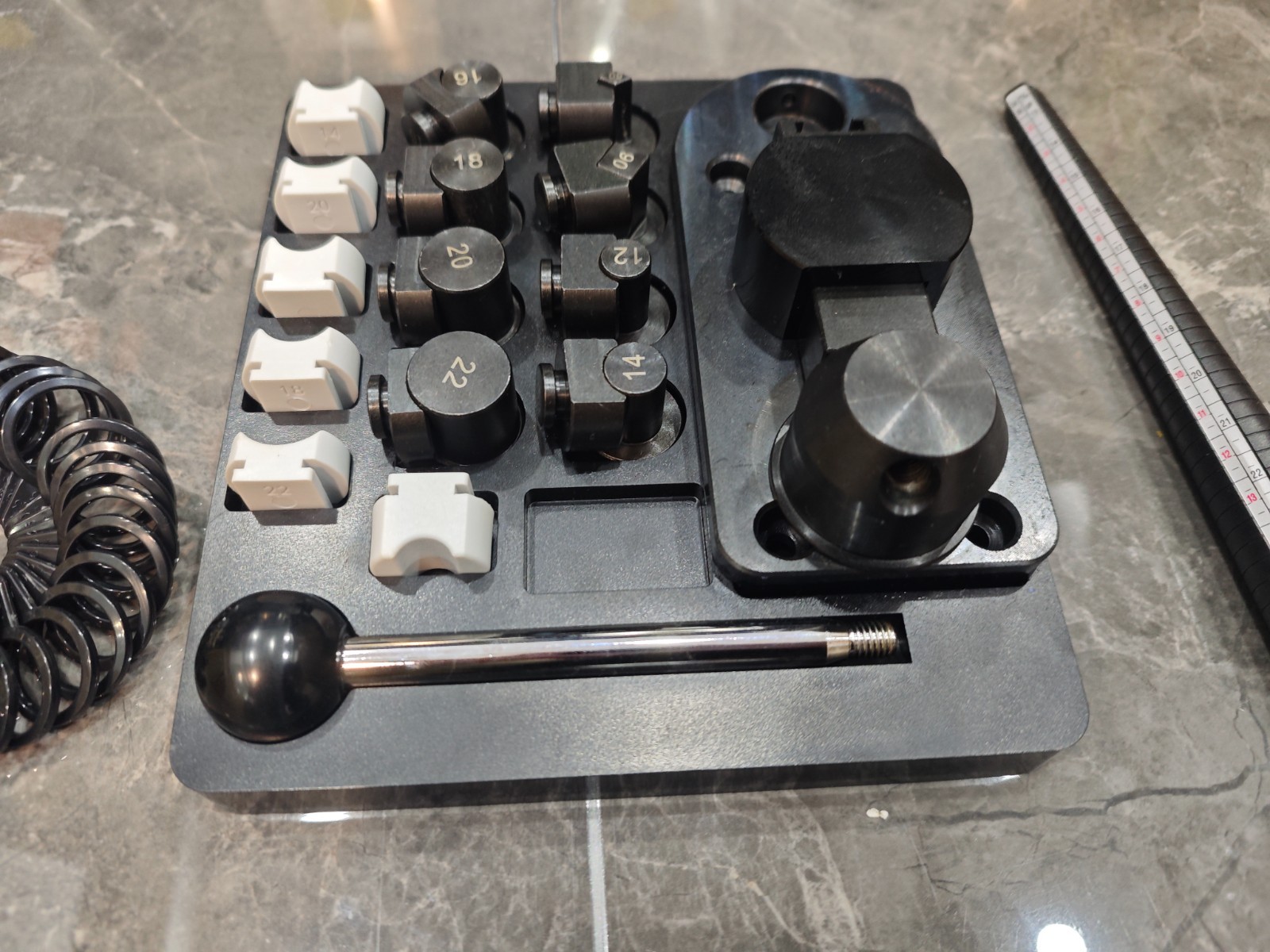 Tooltos Ring Bender Set with Ring Sizer Mandrel Pre-Owned Free US Shipping