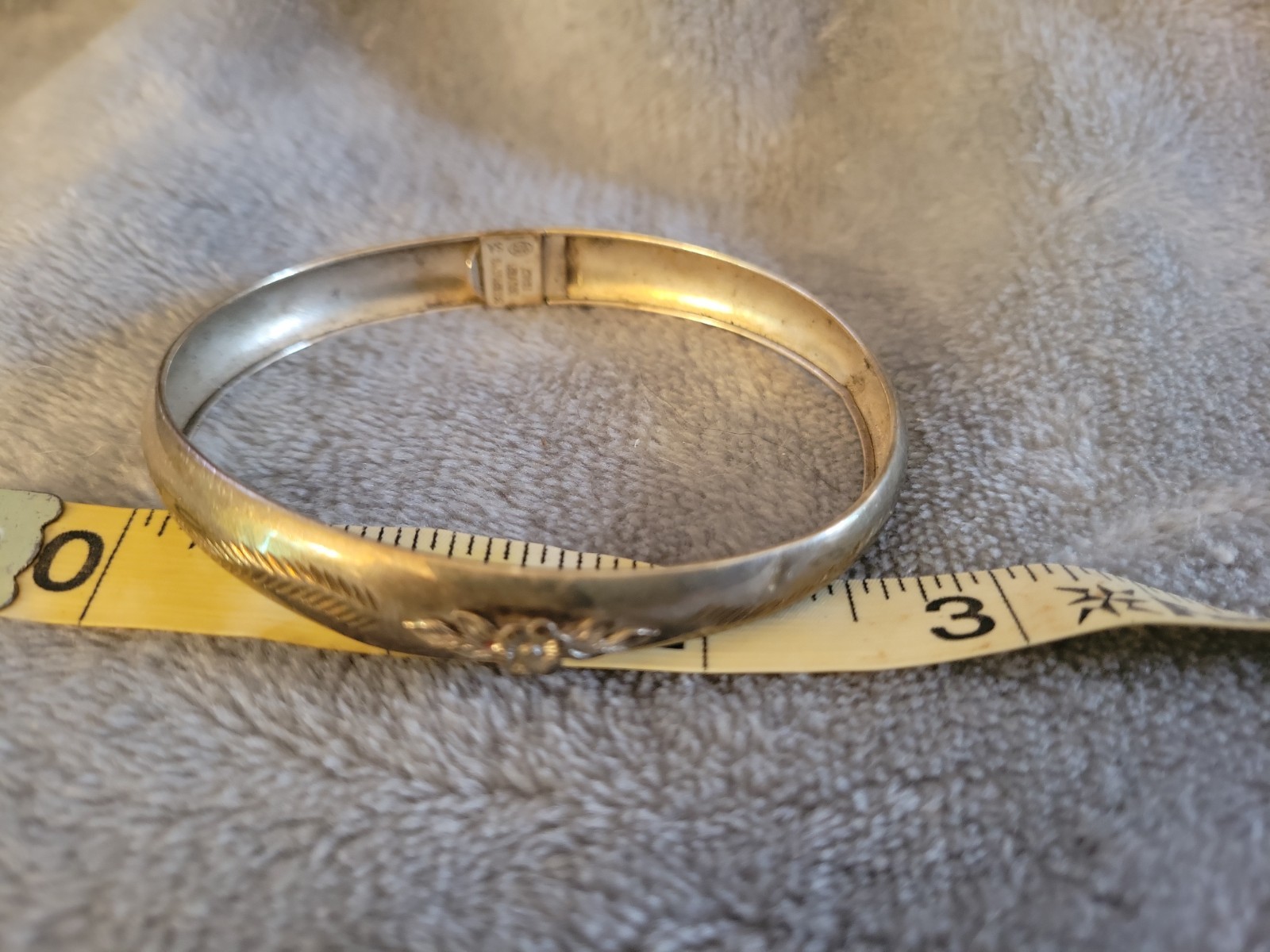 Vintage Italian Sterling Silver Bangle Bracelet, Marked 925