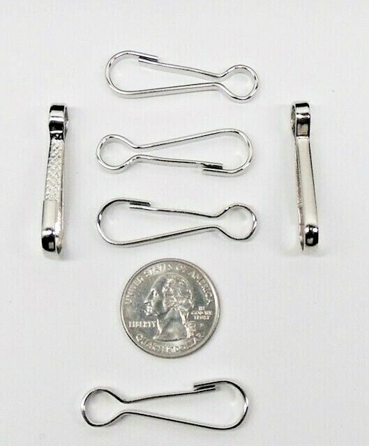 6 Strong LARGE SILVER LANYARD Spring Snap HOOKS 1-5/8″ Long CRAFT Findings Clasp