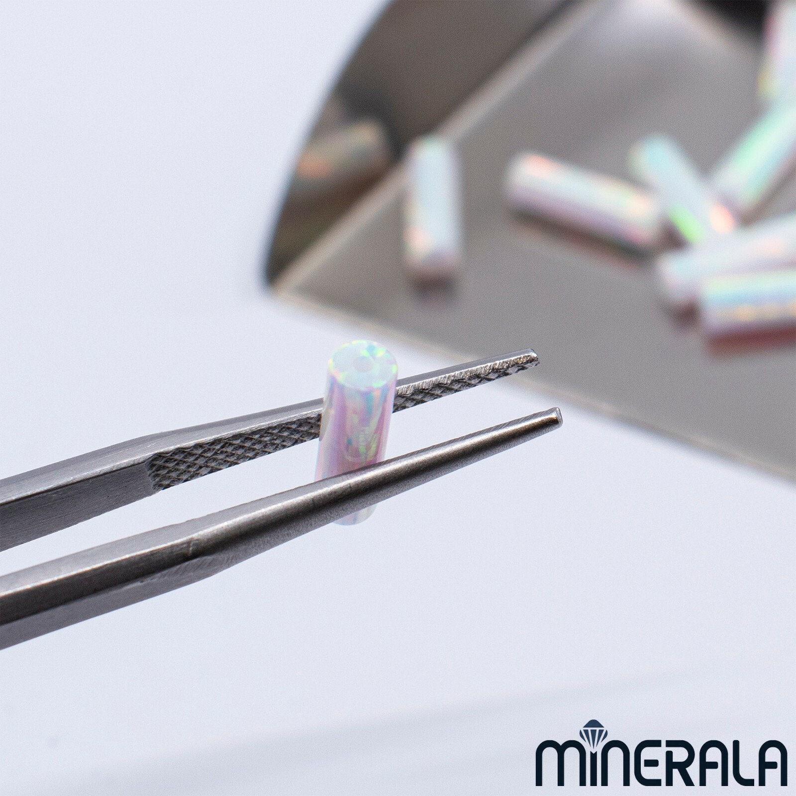 WHITE LAB CREATED SYNTHETIC OPAL BEADS ROUND CYLINDER TUBE VARIOUS SIZES WP0276A