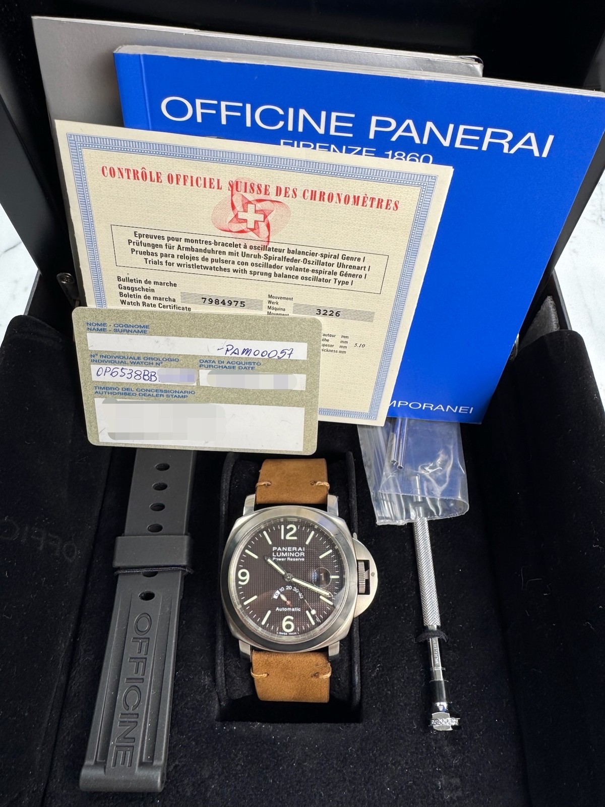 Panerai Luminor Power Reserve PAM57 Titanium Tobacco Dial 2000 (Full-Set)