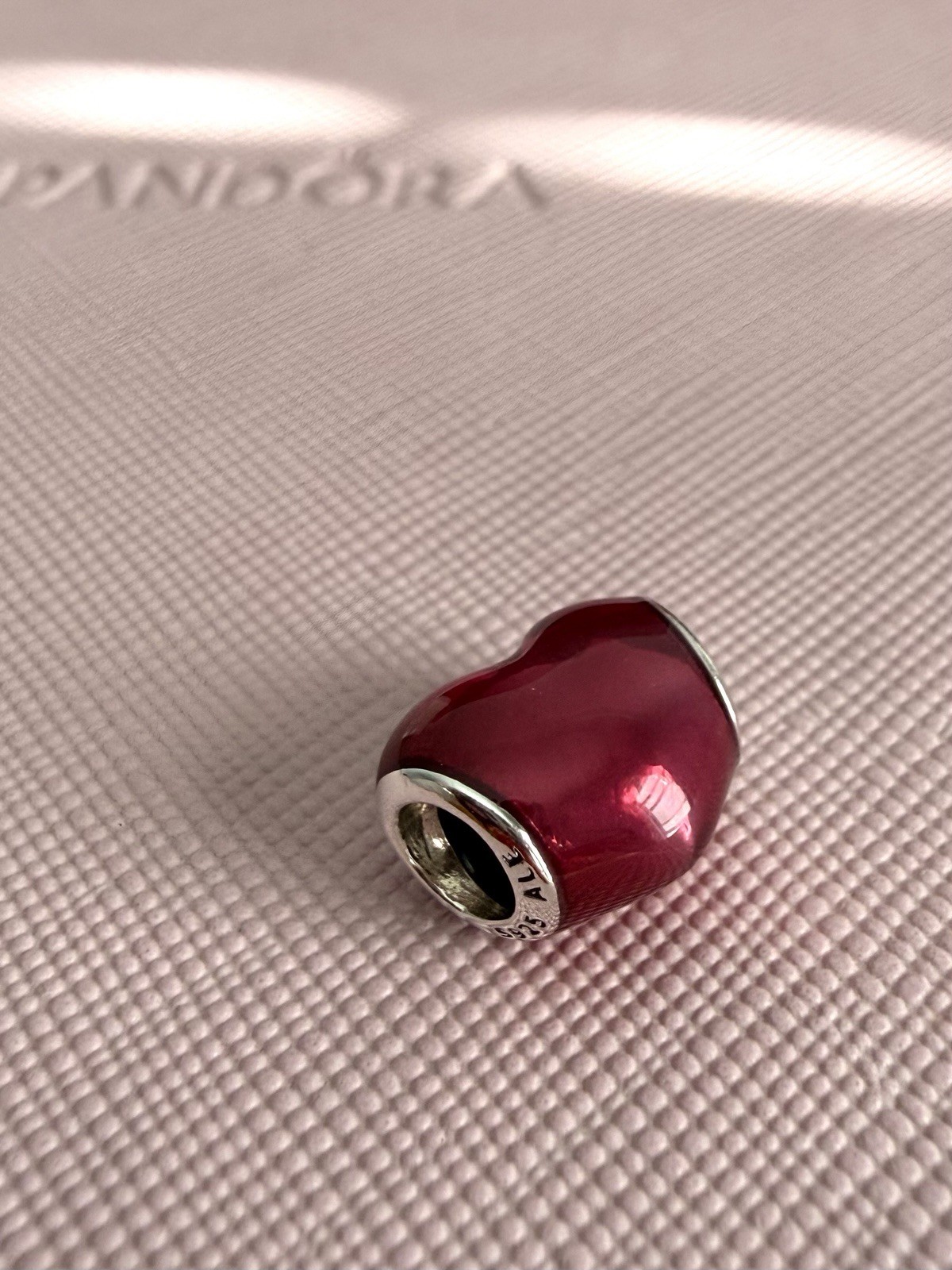 Pandora SSilver In My Heart, Fuschia Enamel Charm Valentine#791814EN62 Authentic