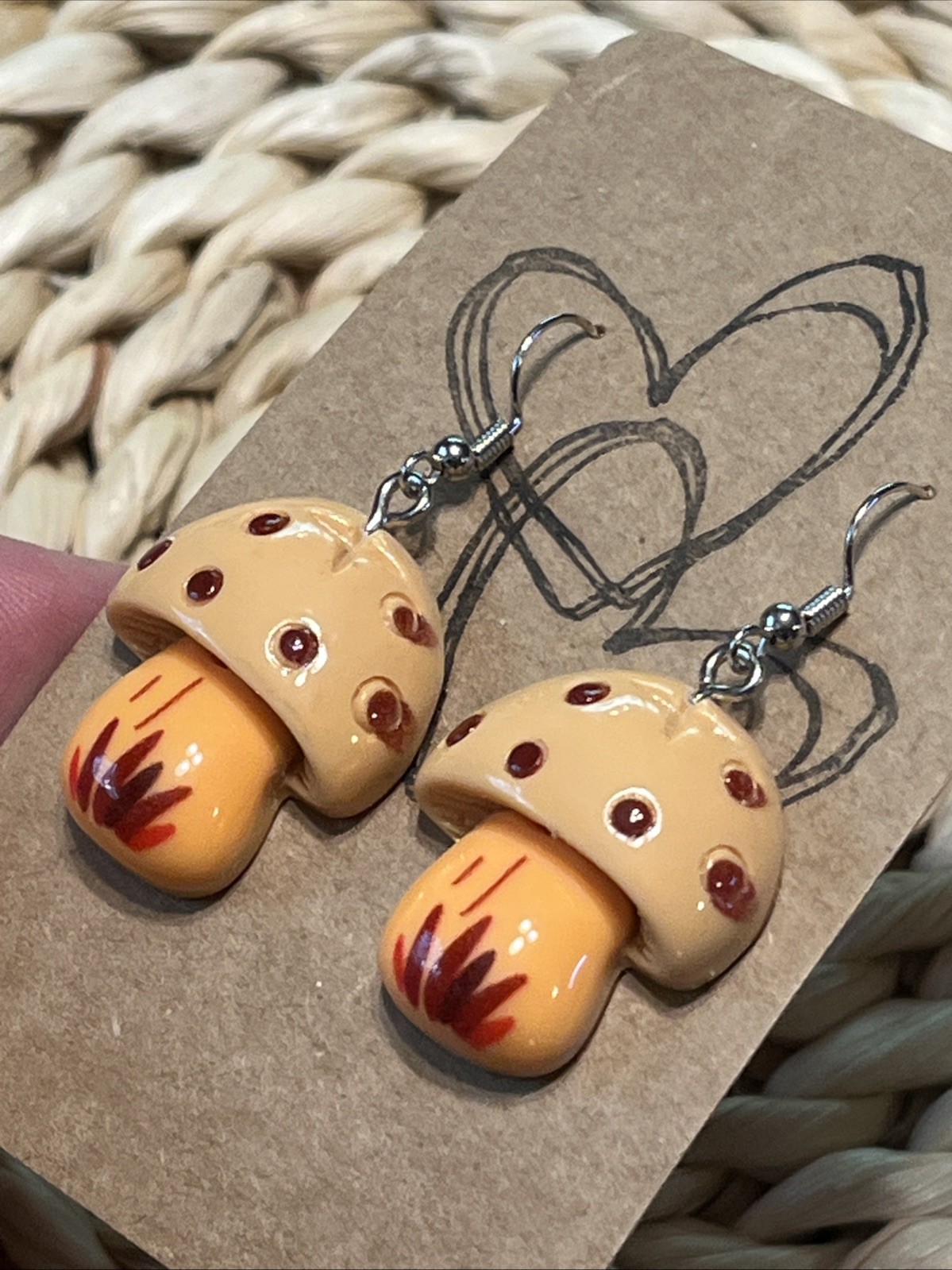 Mushroom Earrings NEW Retro Look