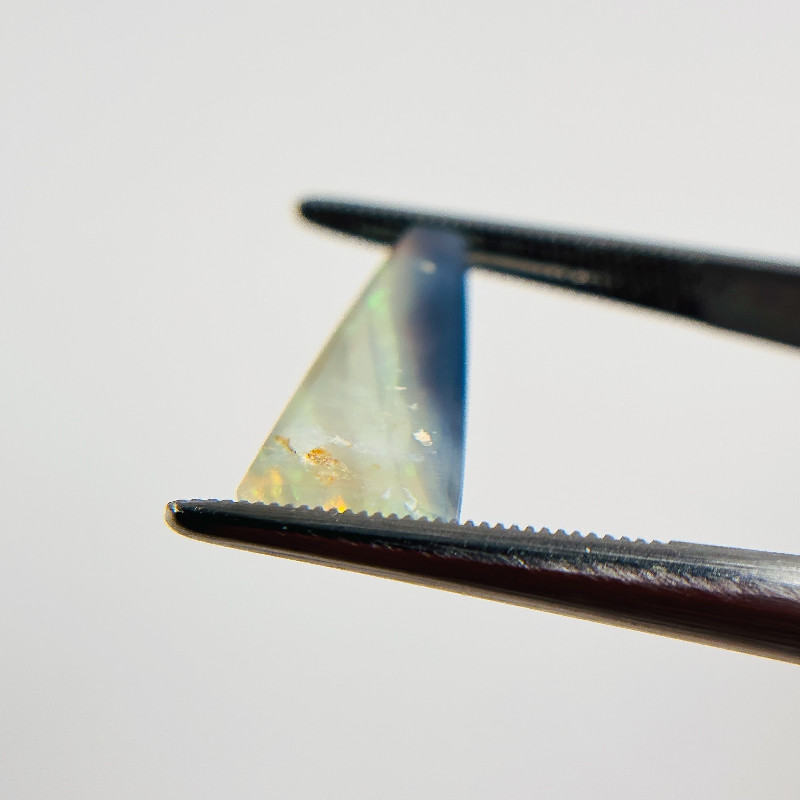 Semi Black Opal Multicolour 18×8.5×4.1 Cabochon Triangle 3.85 Carat OPAL138