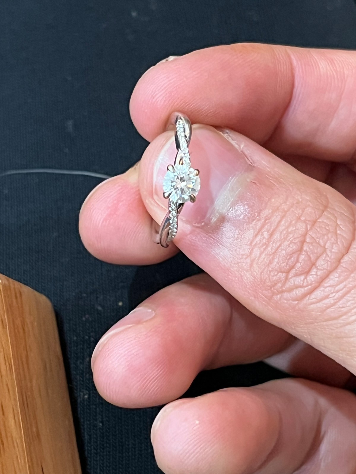 Pre-Owned Brilliant Earth 18K White Gold 0.52ct Lab-Created Diamond Ring Size 6