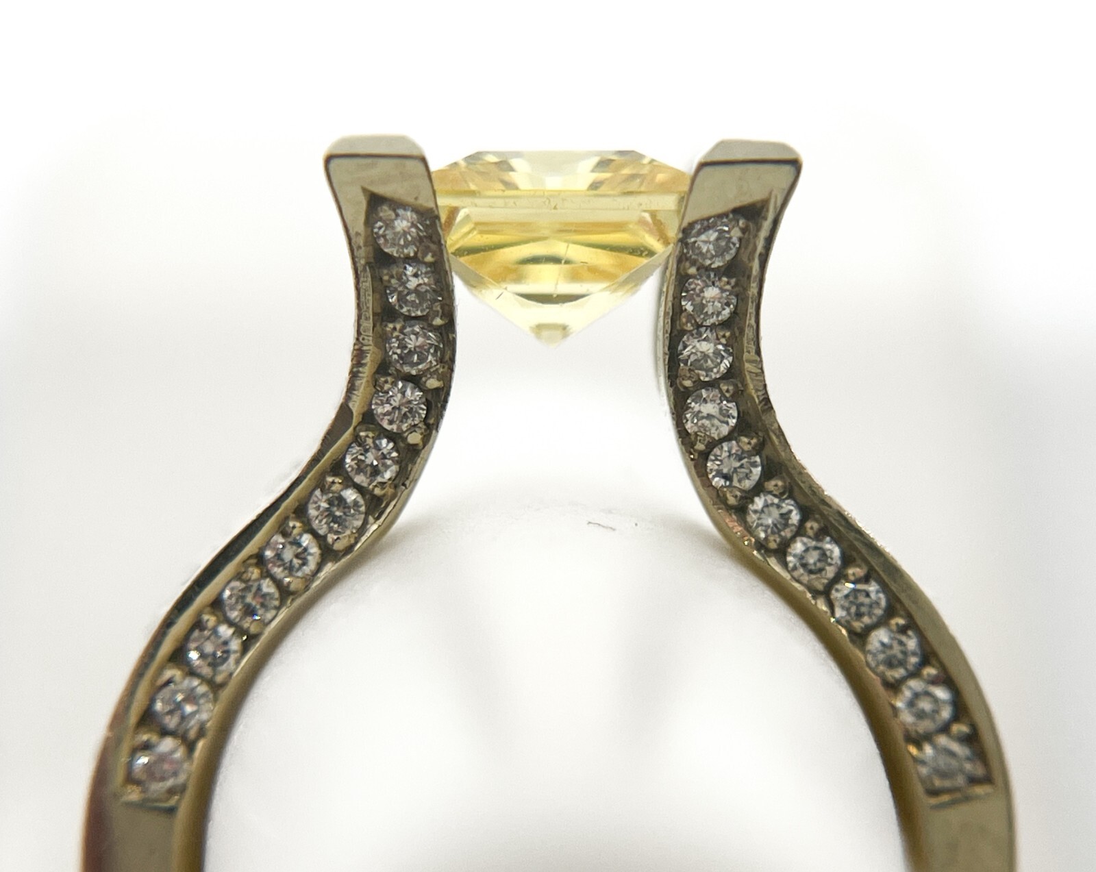 Gelin Abaci 14K Yellow CZ Center Diamond Semi Mount Engagement Ring
