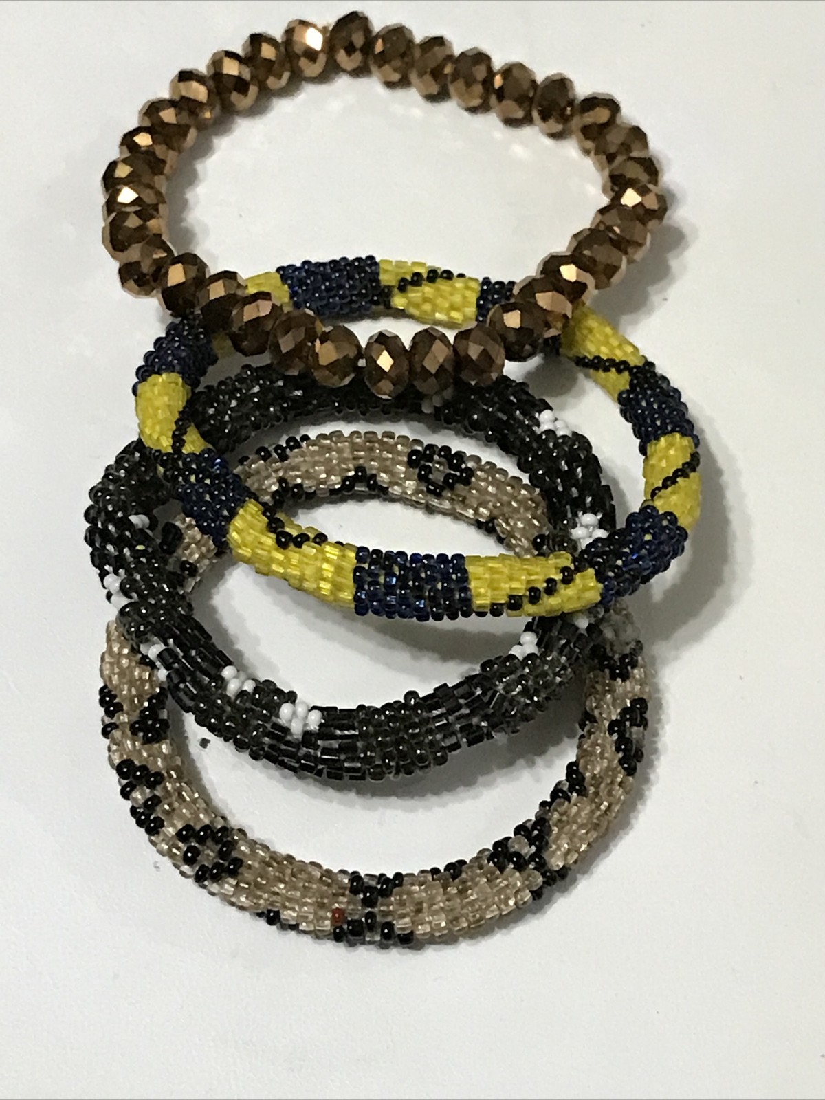 Bracelet Lot Cuff Slide Clasp Rhinestone Beaded Boho Fashion Costume Mixed Lot