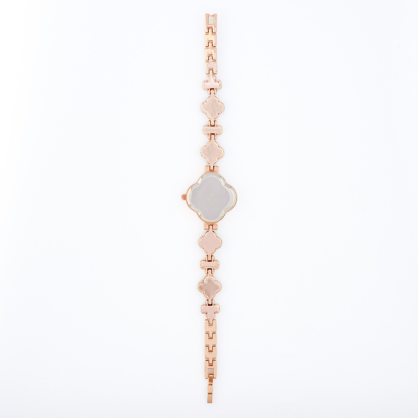 VORSEL Luxury Gold Bracelet Watch for Women Quatrefoil-Shaped Green Dial
