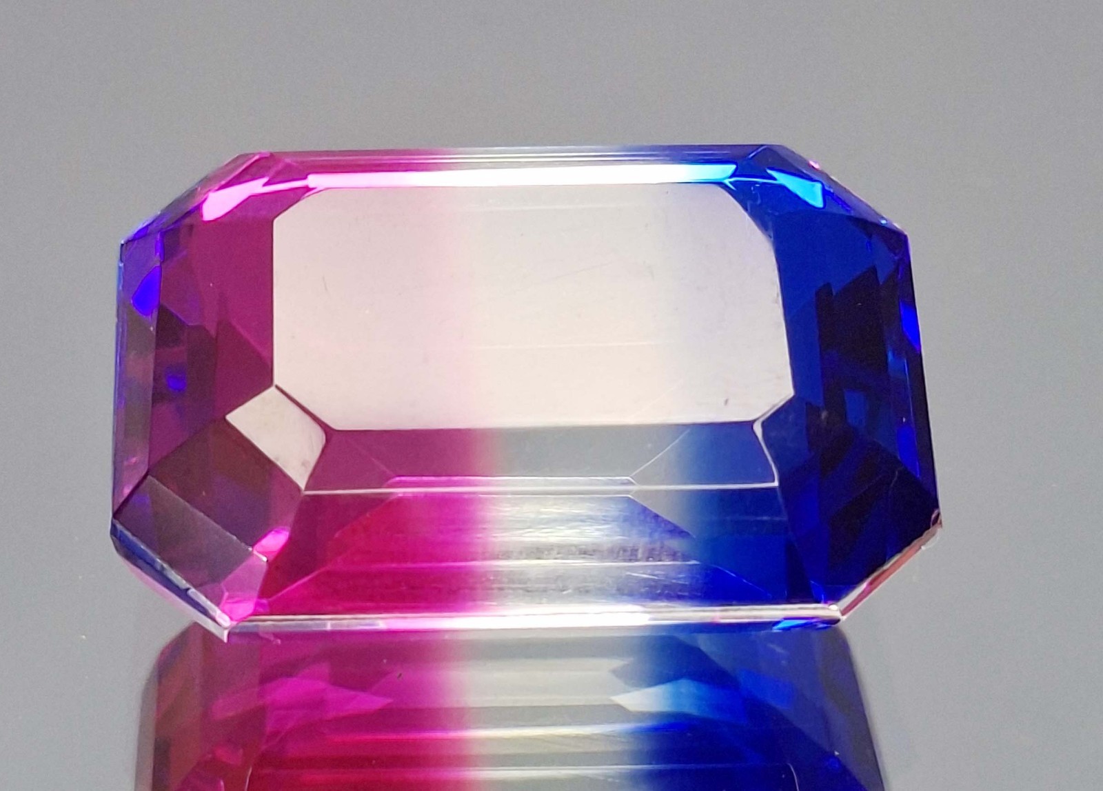 Bi-Colour Tourmaline Emerald Cut 53-55 Ct Natural Certified Loose Gemstone SP249