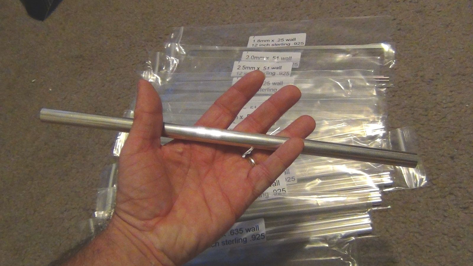 New 925 Sterling silver thick hollow round tubes 12 inch long tube choose size