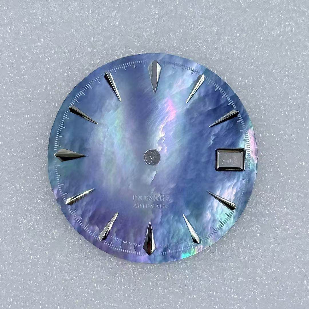 28.5mm Mother of Pearl Flame Fusion Watch Dial Fits NH35 NH36 Movements