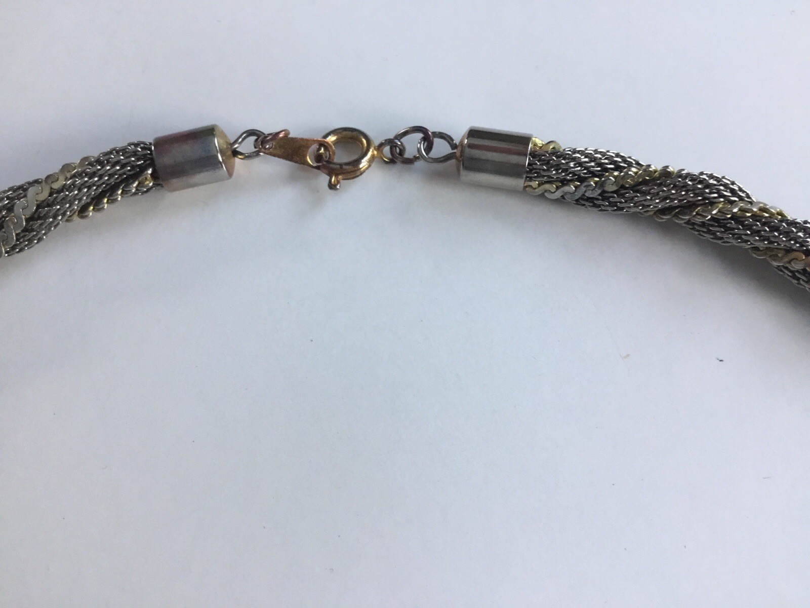Elegant 1/4” Thick Necklace/Silver-plated Round Chain Twisted With Gold Plated