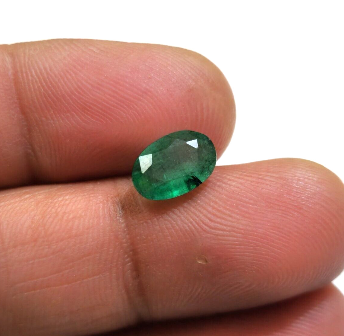 Excellent Zambia Green Emerald Faceted 2.05 Crt Oval Shape Amazin Loose Gemstone