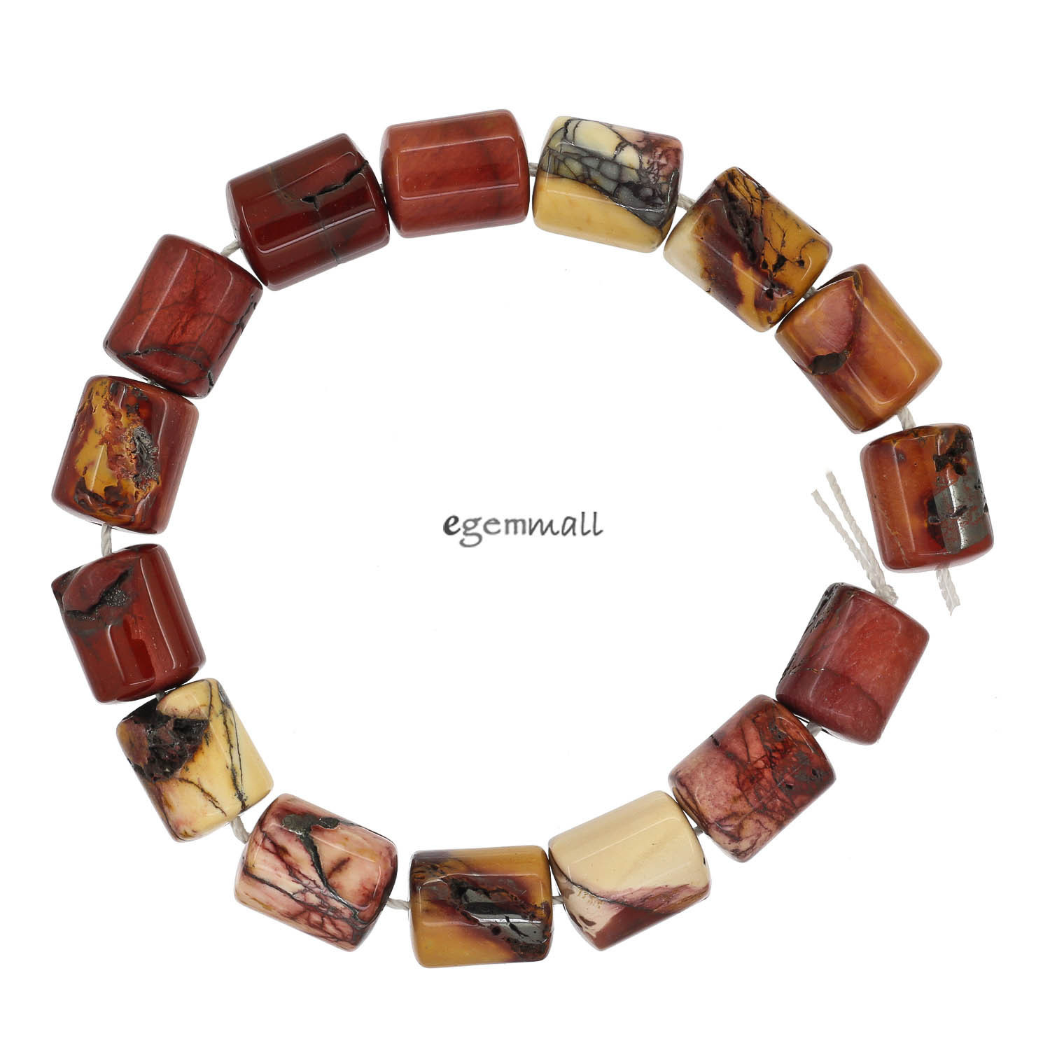 14 Mookaite Cylinder Tube Beads ap.11x14mm 7.5″ #85488