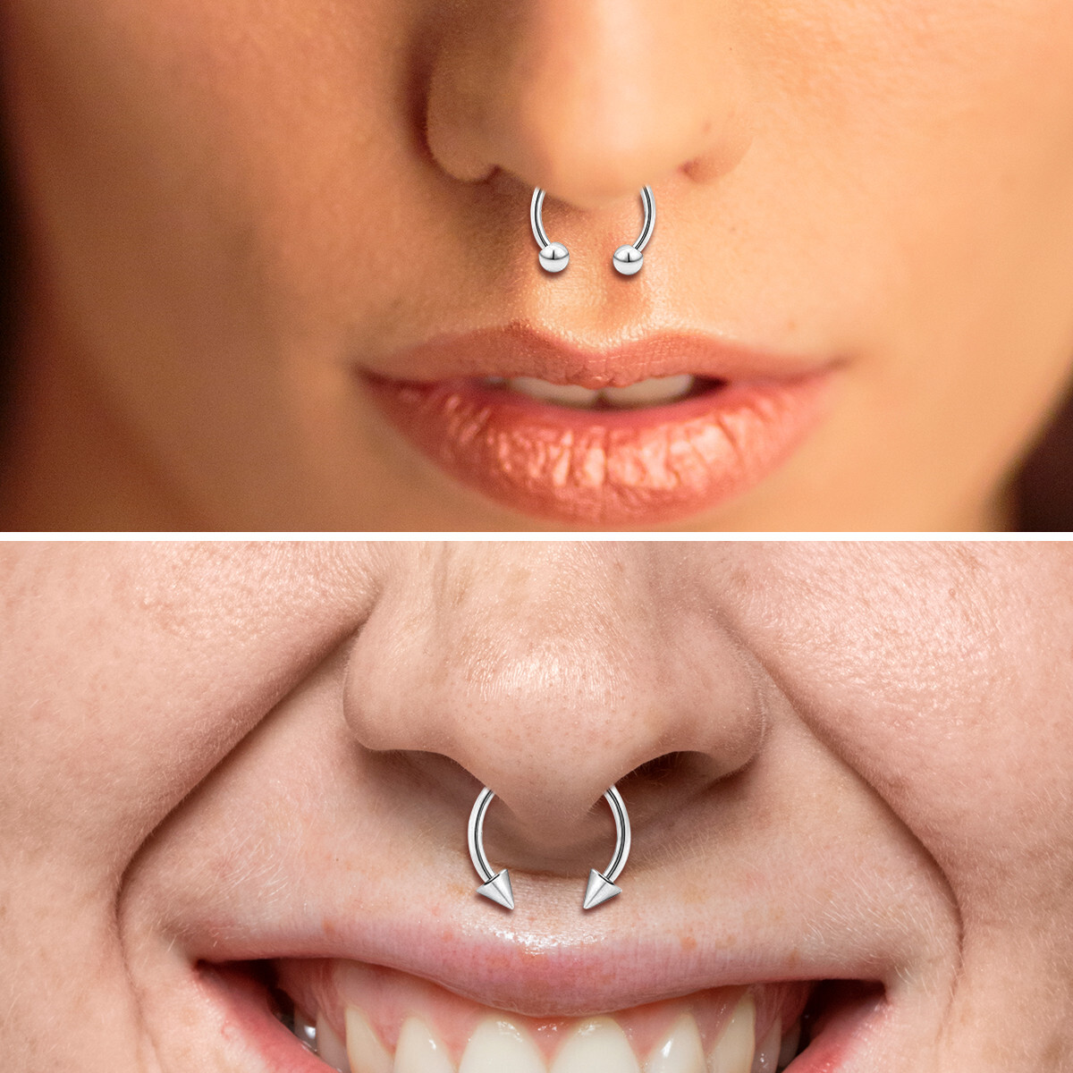 8-24Pcs 16G 14G Circular Barbell Horseshoe Rings Lip Septum Piercing Earrings