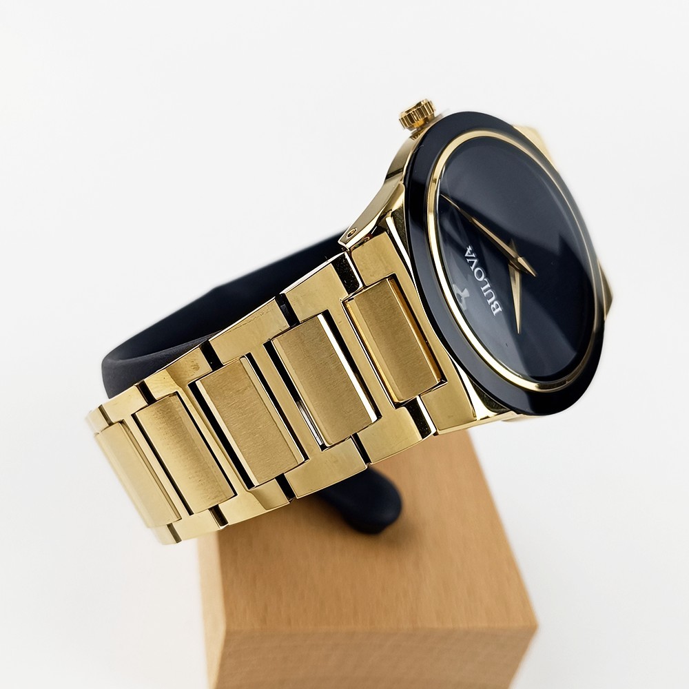 Bulova Men’s Millennia 97A183 Gold/Black Dial New Stainless Quartz Watch 41mm