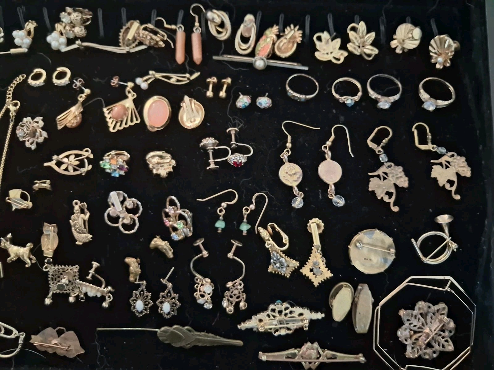 Antique 10k 12k Gold Filled Some Gold Plate Jewelry Lot 264g Wearable & Scrap