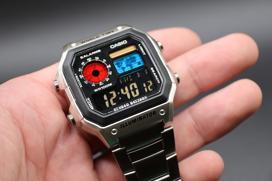 CASIO AE-1200WHD. Royale World Time Watch Mod. Negative Display – Hydromod