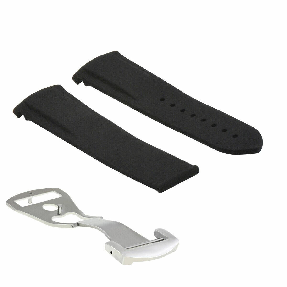 20MM 22MM RUBBER DIVER STRAP BAND 41MM + 45.5MM FOR OMEGA SEAMASTER CLASP CURVED
