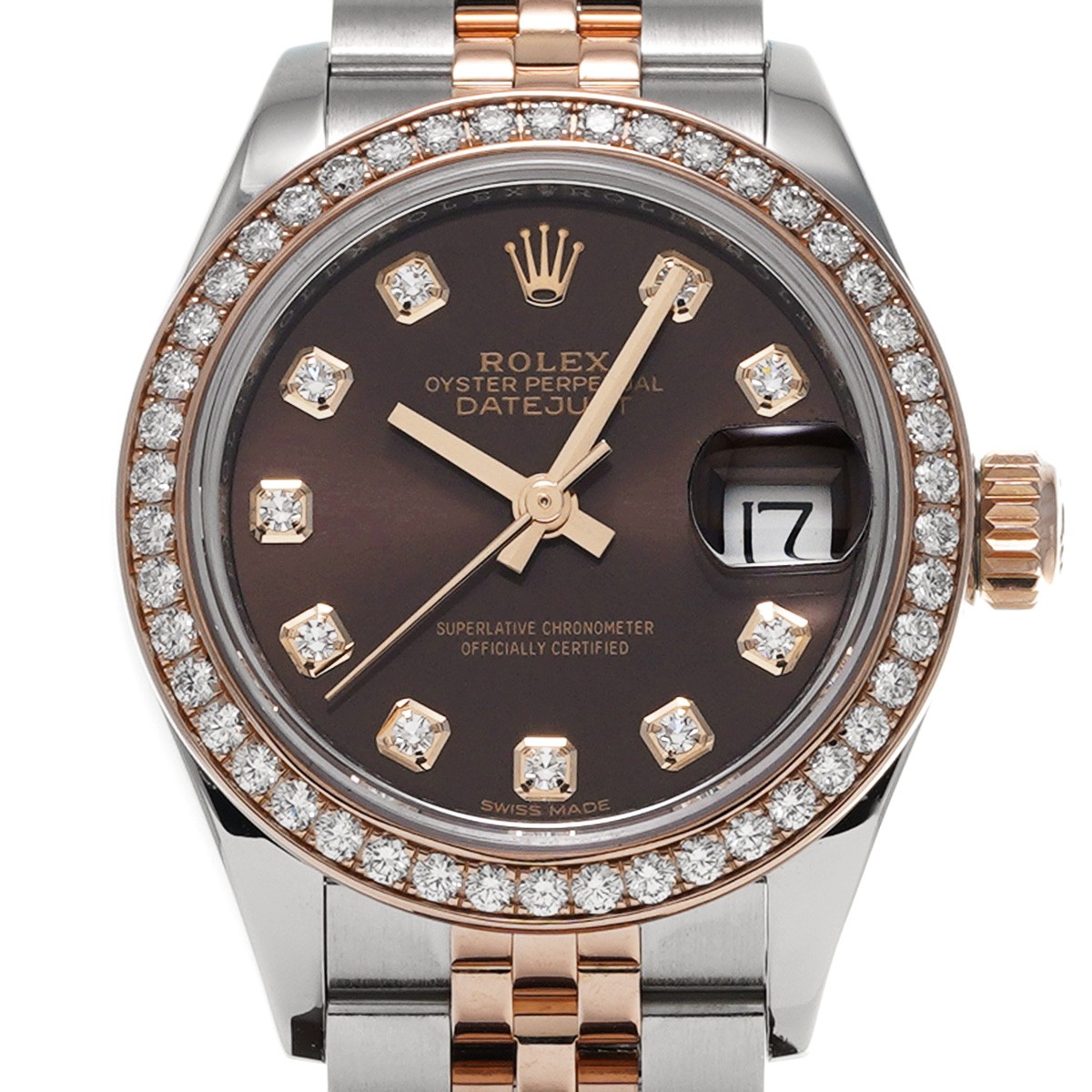 ROLEX Lady-Datejust 279381RBR Chocolate brown/diamond WATCH 713511