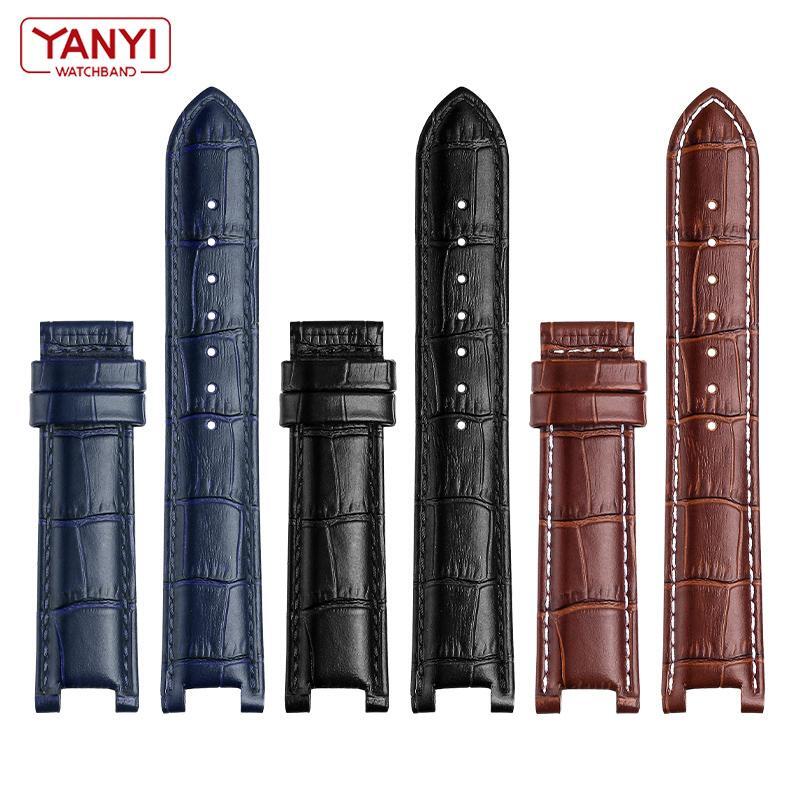 Genuine Leather Watch Strap Fit for Gc 22x13mm 20x11mm Notched Wristwatches Band