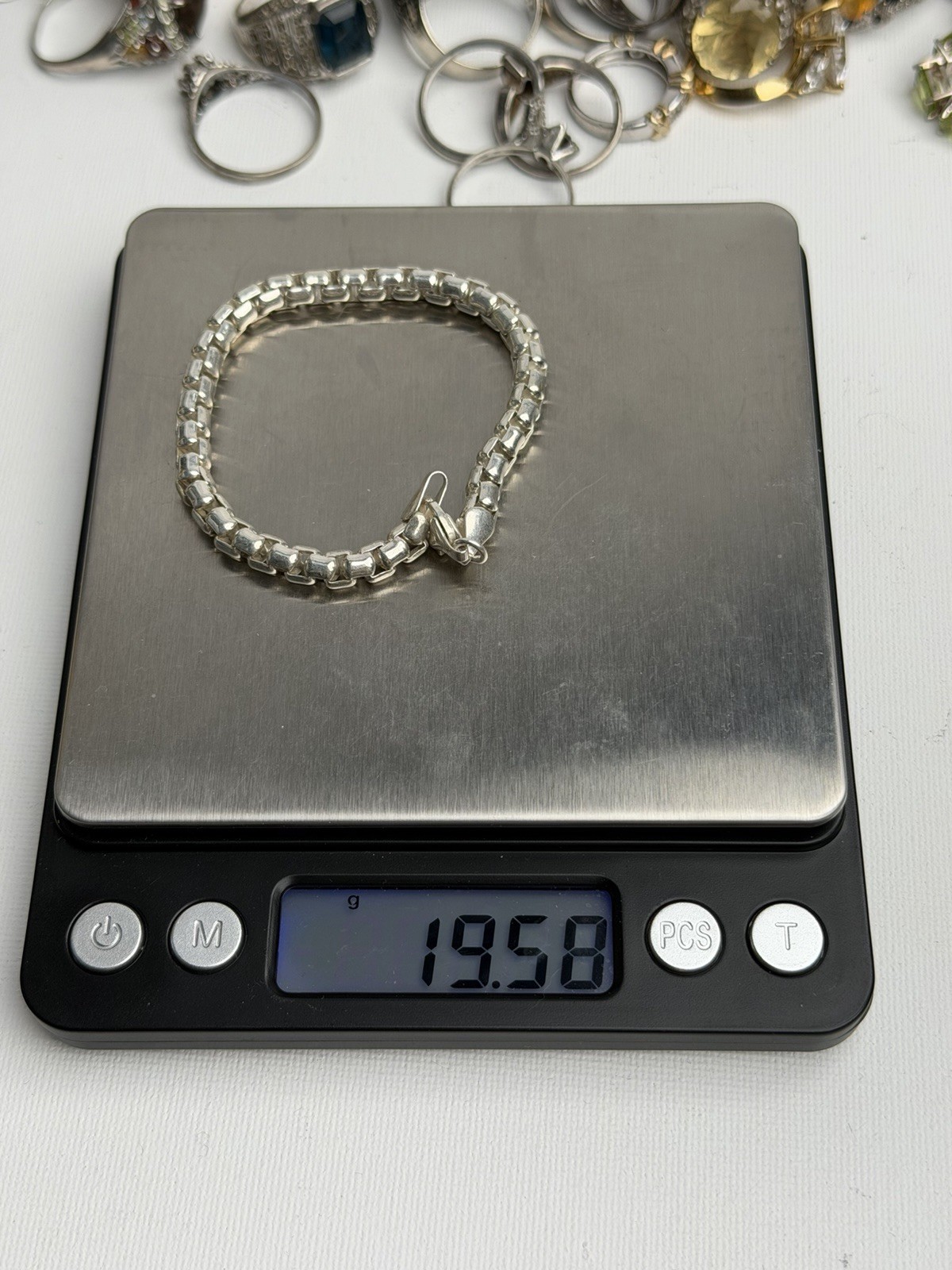 Solid 925 Sterling Silver Round Box Chain 6.5 inch bracelet