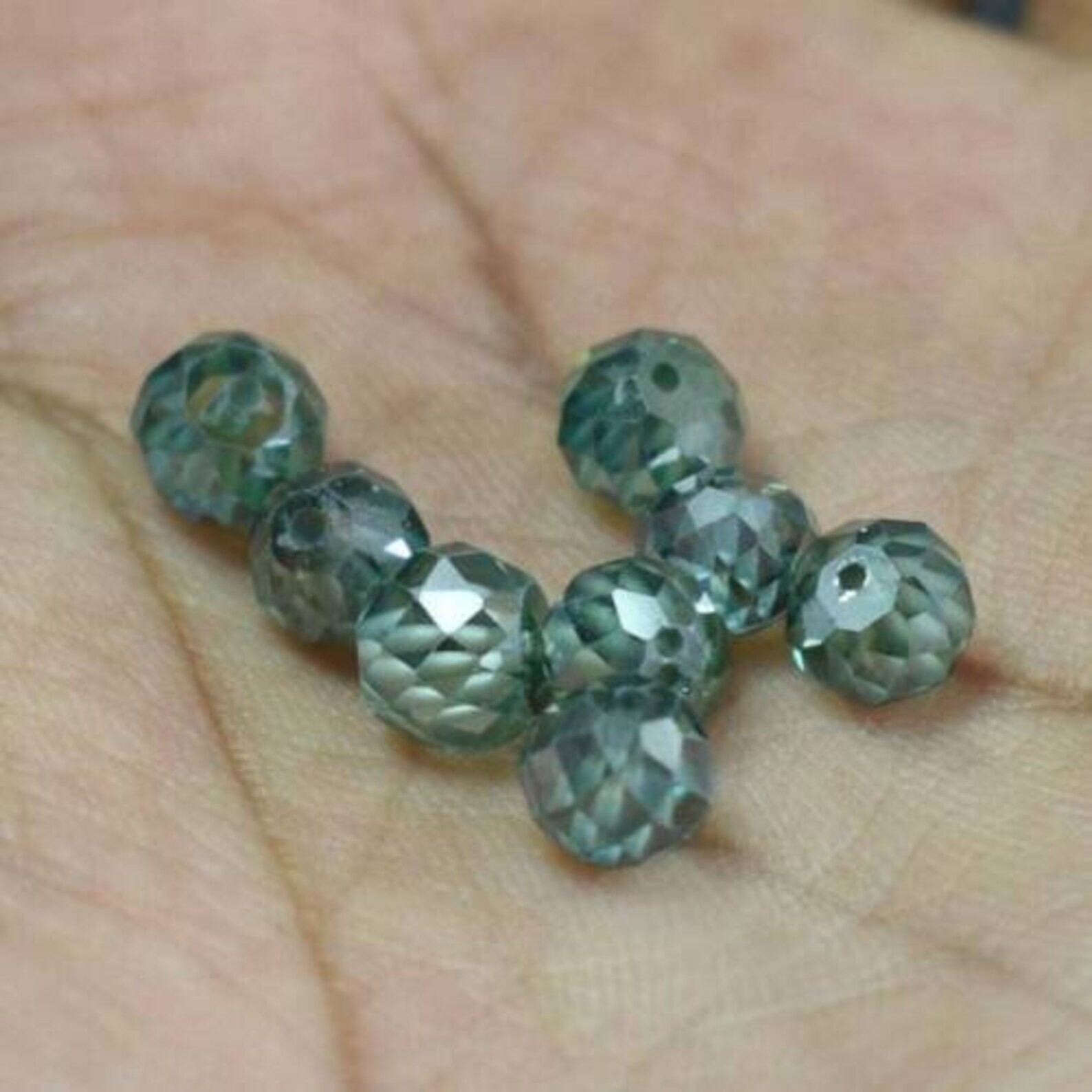 16 Ct. 8 pcs. Treated Blue Diamond Bead AAA Certified Great Sparkle and Shine