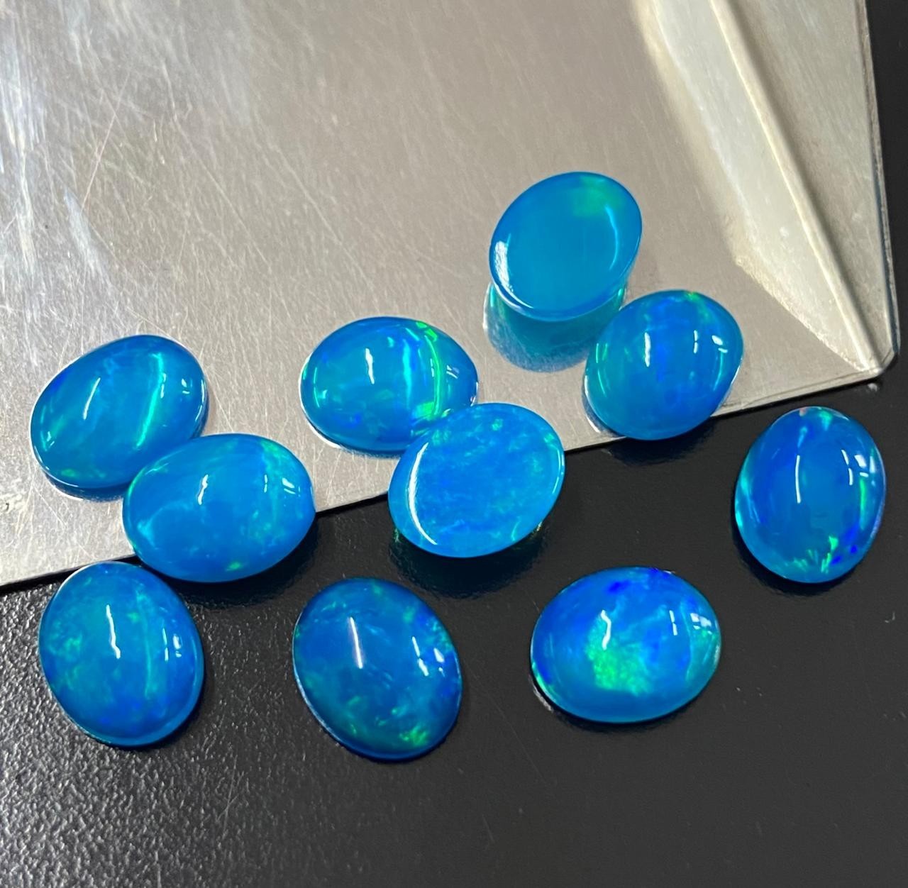 Sky Blue Ethiopian Opal Oval Cabochon– Loose Gemstone for Making 3x5mm – 8x10mm