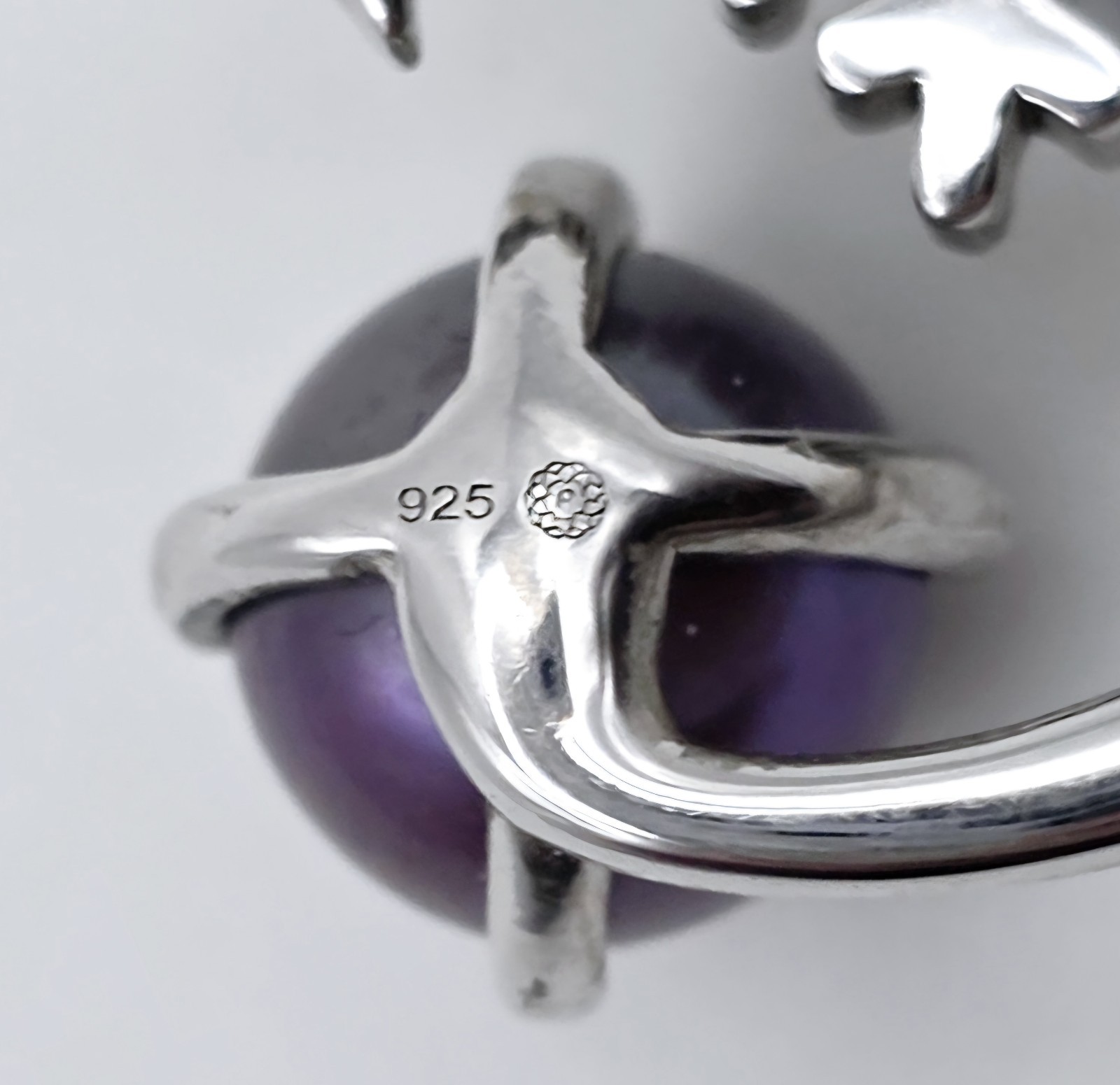 925 Sterling Silver Blue Topaz Pearl Celestial Crescent Moon Snowflake Necklace
