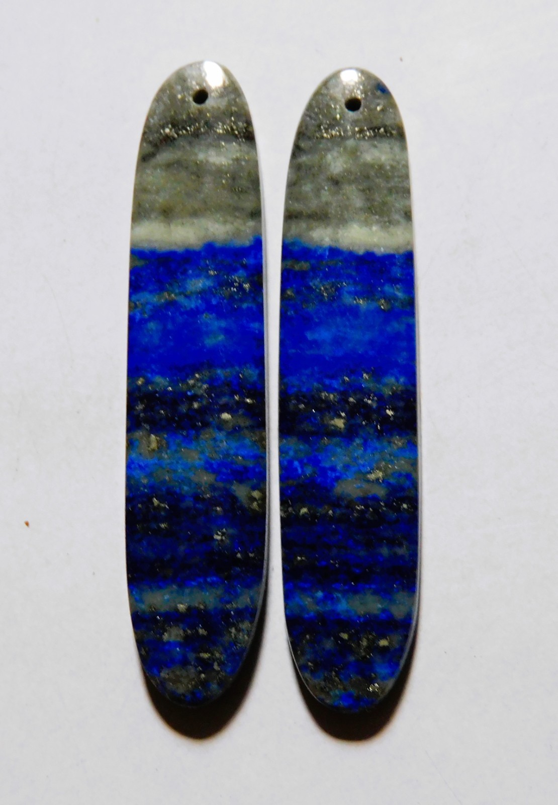 42.60 Cts Natural Lapis Lazuli Drilled Cabochon Match Pair Gemstone 50X10.6MM