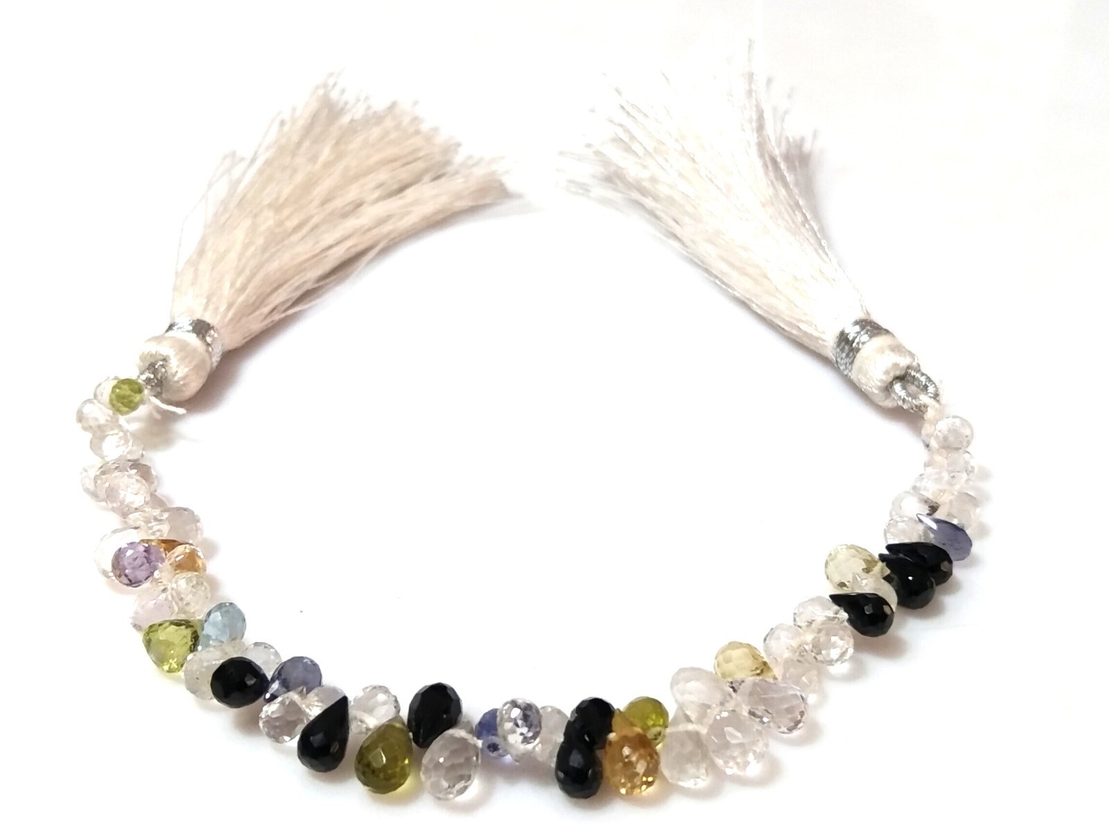 MULTI STONE TEARDROP 3X4-4X5MM FACETED LOOSE GEMSTONE BEADS 4″INCH 20CTS NATURAL