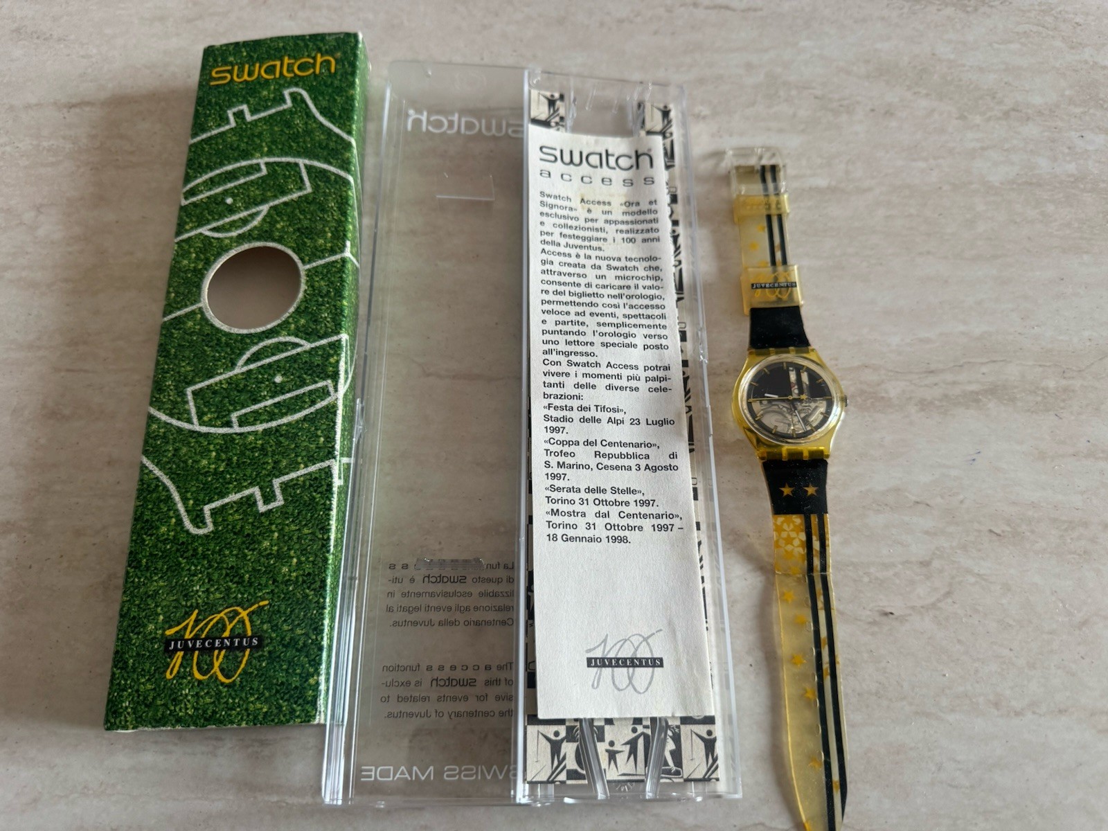 1997 Juventus Centenary Limited Edition Swatch Watch In Collectible Box