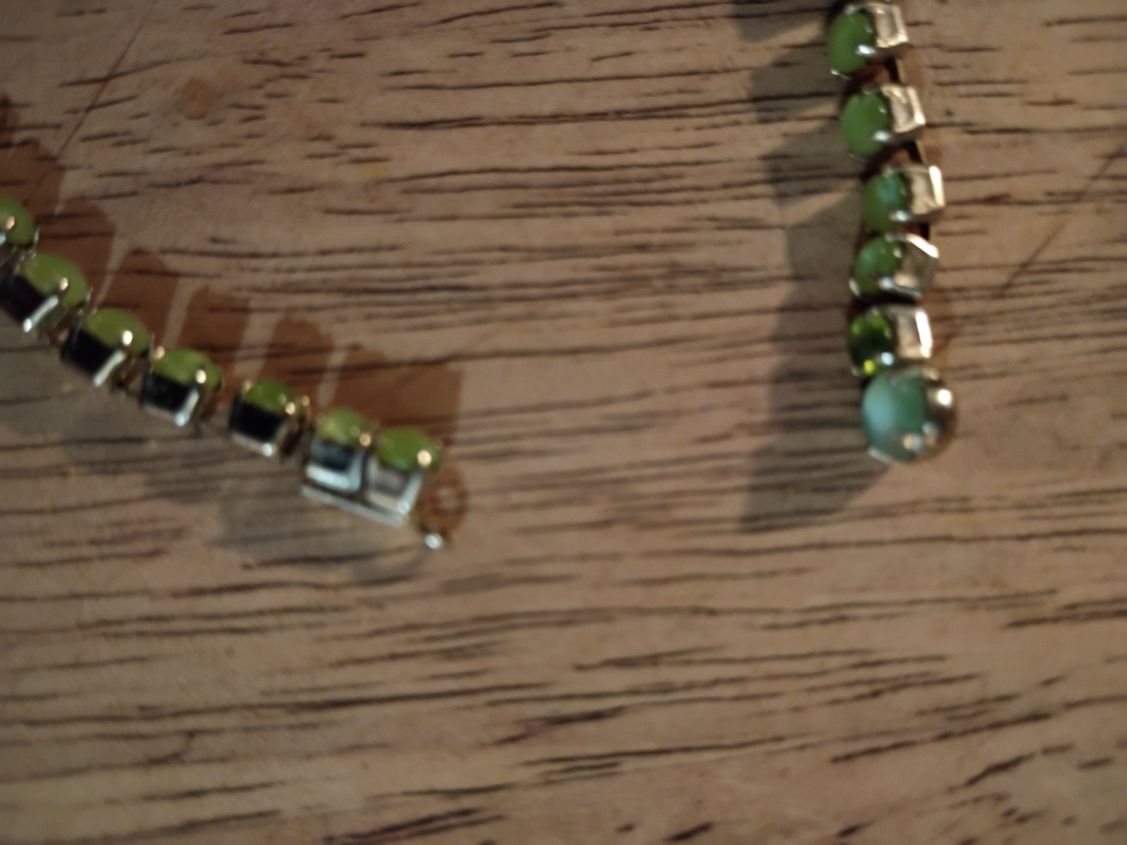 Signed Vintage Joseph Warner Mid-Century Green Moonglow Lucite Necklace (AS-IS)