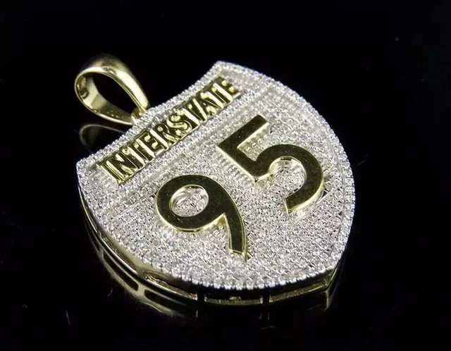3.75 Ctw Round Cut Real Moissanite Cluster 95 Pendant 14K Yellow Gold Plated.