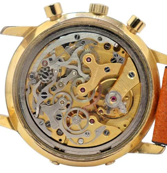 WAKMANN JUMBO TRIPLE DATE CHRONO VALJOUX 730-WORKING-SMALL PUSHER HEAD MISSING