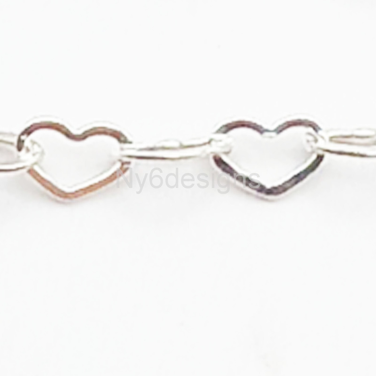 925 Sterling Silver Flat Heart Cable Chain 2.7×1.9mm Jewelry Supply sold by ft