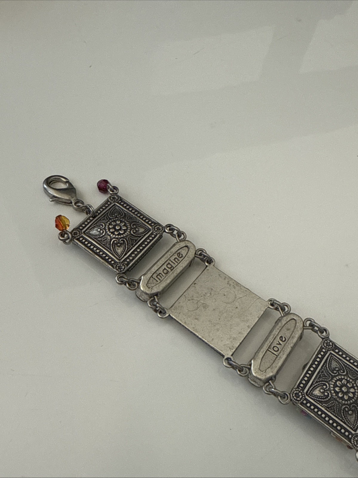 7-8″ Adjustable Crystal & Bead Mosaic FIREFLY Bracelet Stunning Color and Shine