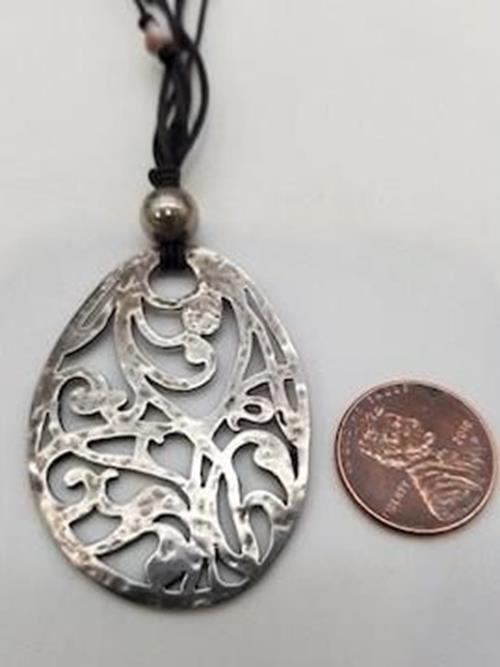 1924 Silpada Sterling Silver Three Strand Filigree Pendant Necklace #N1805 11.7g
