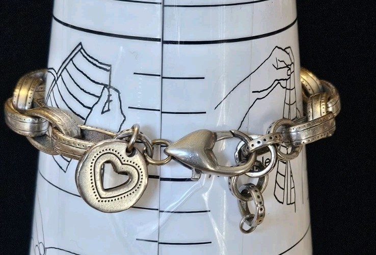 Brighton Deja Vu Silver Tone Chain Link 7 1/2″-8″Adj Inch Bracelet
