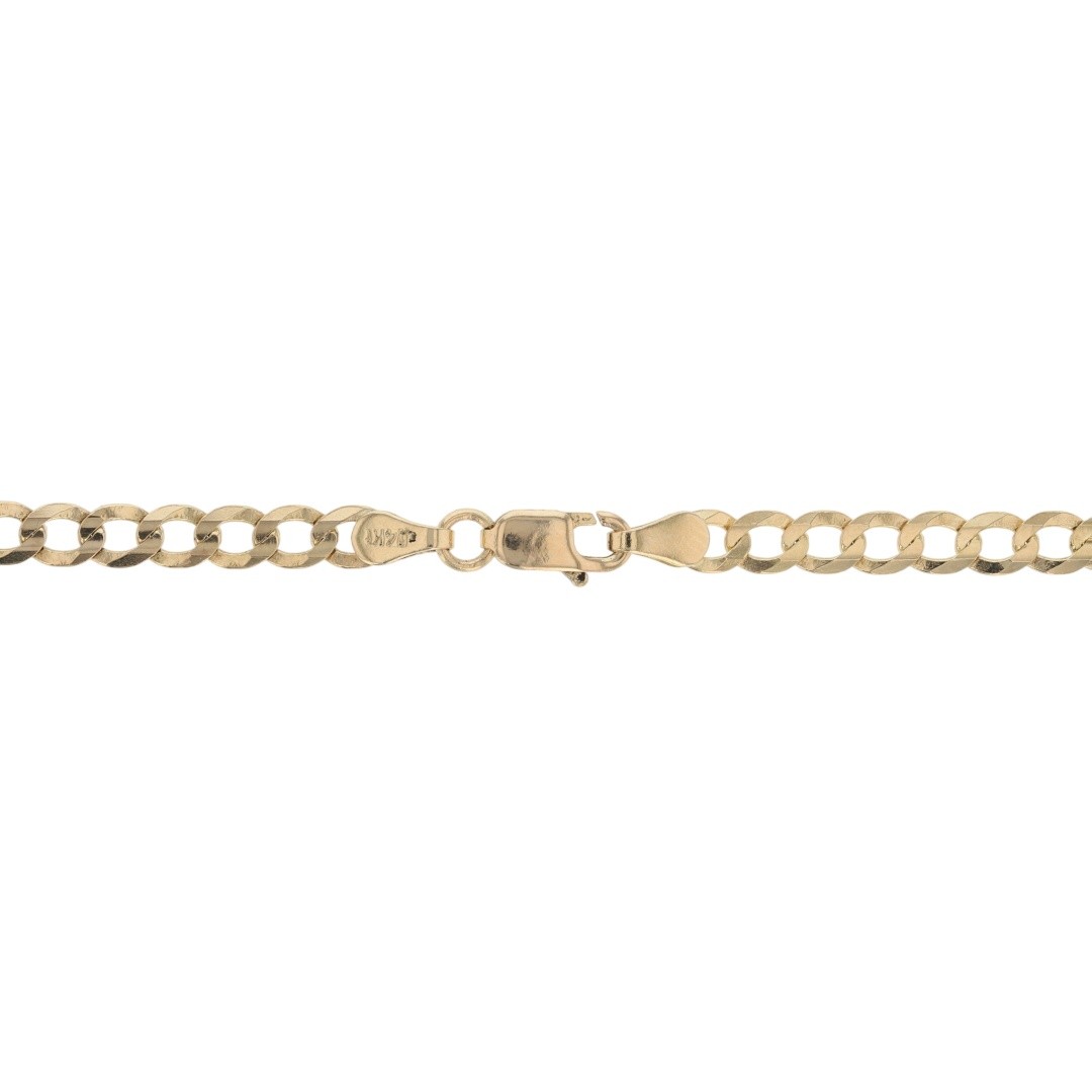 4.1mm Curb Link Chain 18″ Necklace 14k Yellow Gold 7.96 Grams