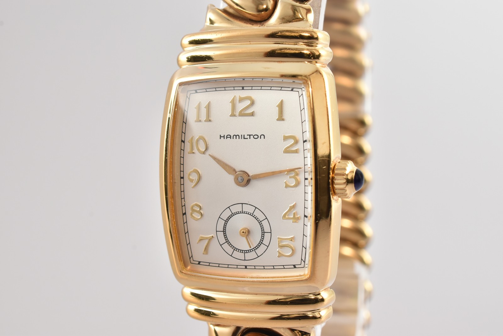 N MINT Hamilton 6248 Tonneau Vintage Watch Gold Dial Small Second Ladies Women