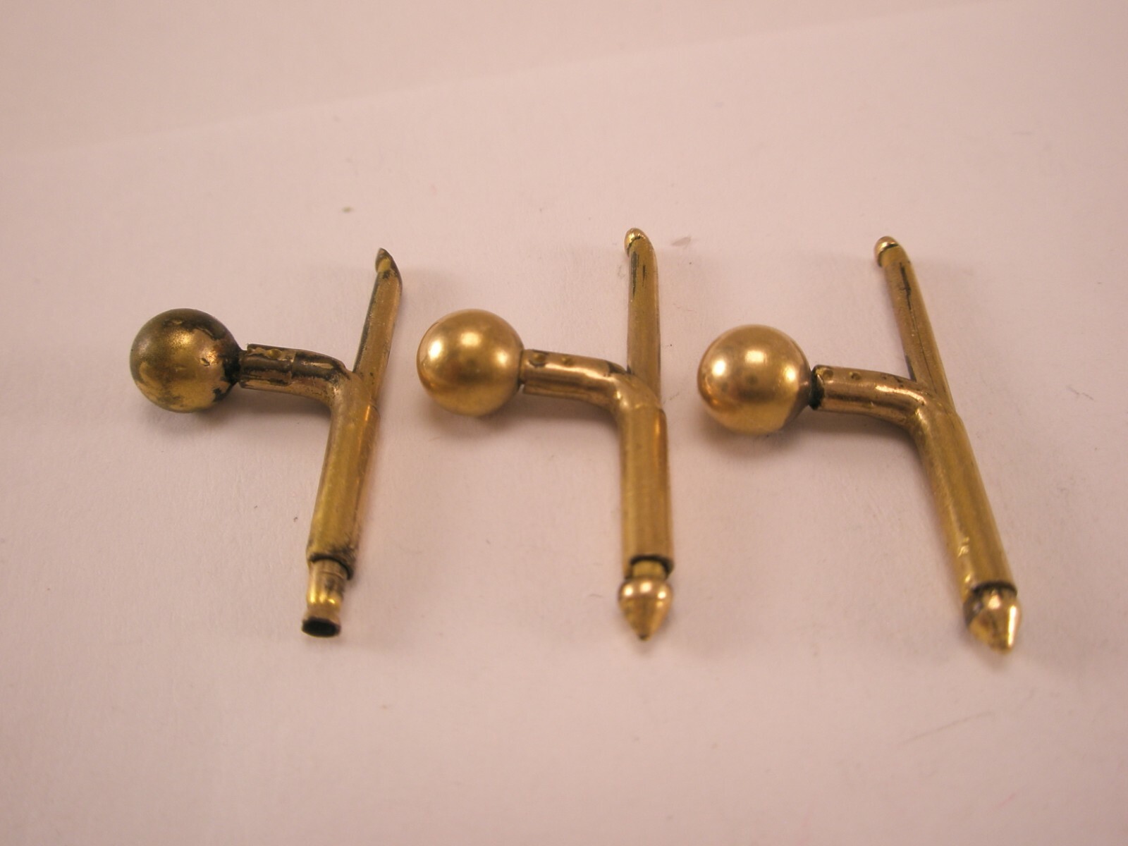 3/16″ Larter & Sons Gold Plated Balls Vintage Formal Tux Shirt Studs groom e54