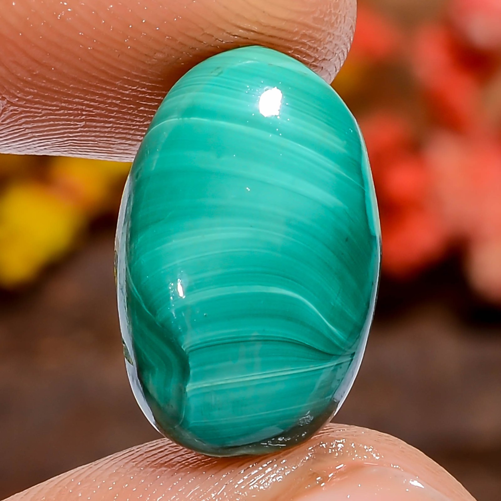 14Ct Malachite Oval 17X10X5mm Green Loose Gemstone Silversmith Africa Natural