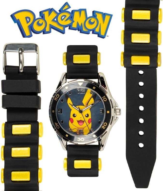 Accutime Pokemon Pikachu Analog Quartz Watch for Kids Boys Girls Adults