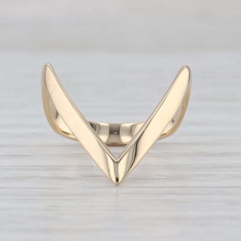 Contoured V Ring 14k Yellow Gold Size 6.75