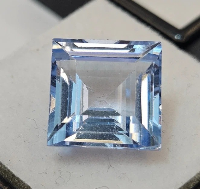 Aquamarine Blue Princess Cut 7-9 Ct Natural Loose Gemstone EGL Certified